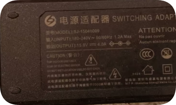 *Brand NEW*15V4A Power Cord Charger Suitable for Shengji SJ-15040009 Power Adapter